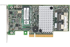 ASHATA SAS-Controller-Karte, 8-Port SATA + SAS-Ports Erweiterungskarte, LSI 9267-8i 2208 6 Gbit/s 512 MB PCI-E 2.0 8-Port SATA/SAS RAID0/1/10-Controller-Karte Low Baffle