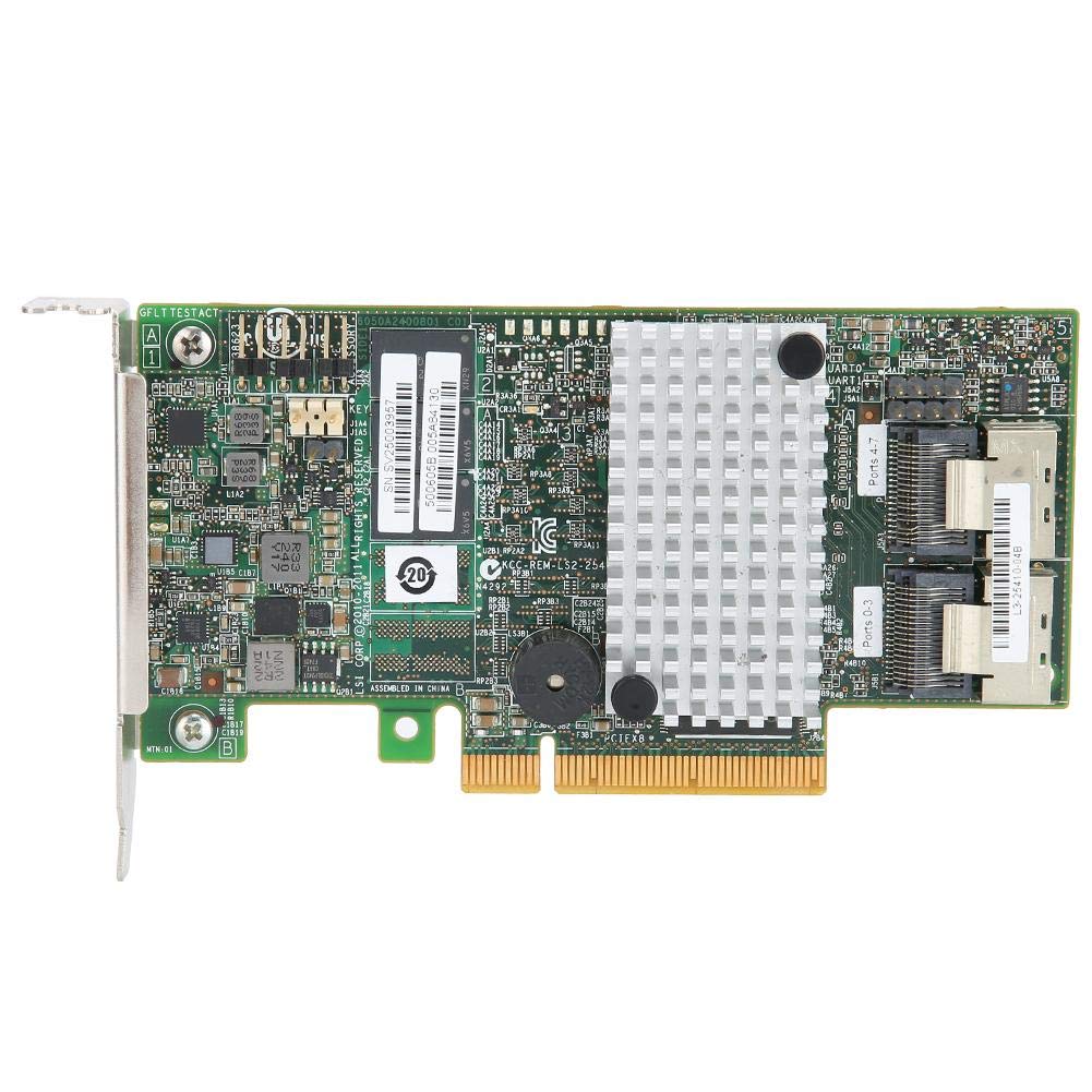 ASHATA SAS Controller Card - 8-Port SATA+SAS Expansion Card, 9267-8i 2208 6Gb/s 512MB PCI-E 2.0 RAID0/1/10 With Low Baffle