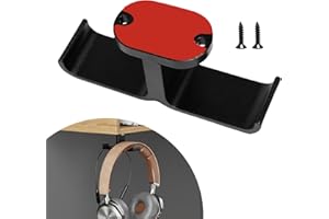 Hioip Headphone Stand Under Desk, 360° Rotation Dual Headphone Hanger, Stick-On Adhesive Headphone Holder, Universal Metal Headset Hook, Hanger for Gaming Earphone (Black)