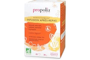 PROPOLIA - Bio - Infusion Après-repas - Digestion et élimination - Propolis, Fenouil, Anis Vert, Mélisse et Verveine - Complément alimentaire - Fabriquée en France - 20 Sachets