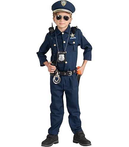 Bastwahl Costume Police Enfant - Deguisement Policier Enfant avec Chemise,Pantalon,Chapeau