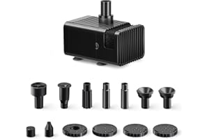 Biling Springbrunnenpumpe mit 10 Düsen, 300 l/h DC Teichpumpe zur Verwendung mit 6V-10V Solarpanel (ohne Solarmodul) für Vogelbad, kleinen Teich, Gartenwasserspiel, mit Filter und Trockenlaufschutz