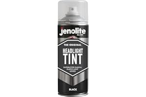JENOLITE Pintura en aerosol teñida para faros | NEGRO | 400ml | Laca para lentes tintadas | Tinte sutil para las luces traseras de los automóviles | Adecuado para lentes de vidrio y plástico