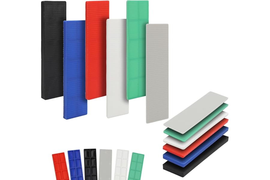 96 Pcs Plastic Packers 28mm x 100mm Packers and Shims Thickness Mixed 1-6mm Spacer Plastic Spacers for Home Improvement DIY Window and Door Frame Installations