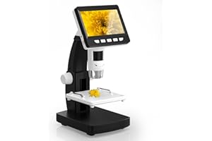 CIMELR 4,3-Zoll-Digital Mikroskop, 50X-1000X Auflösung, USB Mikroskop mit 8 einstellbaren LED-Beleuchtungen, Mikroskop für Erwachsene/Kinder (306-B)