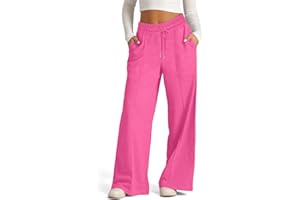 EIRUKON Pantaloni Tuta Donna Larghi Pantaloni Sportivi Donna Leggeri Dritti Joggers Vita Alta con Tasche e Coulisse per Jogging Fitness Sport