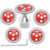 FOCSTOL Diamond Cutting Disc for Porcelain &ndash; 5 Pieces 40 mm Disc Cut Tiles and 1 Piece M14 Flange for Marble Granite Stone Ar