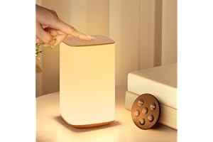 ‎BONSERY Bonsery Lampka nocna dotykowa, ściemniana, z 3 temperaturami barwowymi i 256 kolorami, 3000 mAh, akumulatorowa, lampa stołowa ładowana z pilotem zdalnego sterowania, lampka nocna dla niemowląt, z