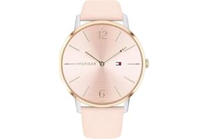 Tommy Hilfiger Montre Analogique à Quartz pour Femme avec Bracelet Milanais en Acier Inoxydable Argenté ou Bracelet en Cuir Rose