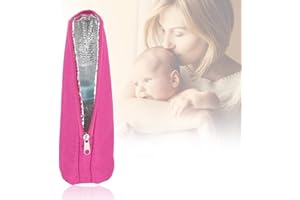 ‎SEMME Isolierte Baby-Flaschentasche, Wärmer oder Kühler, tragbare Muttermilch-Aufbewahrung, Babyflaschen-Reisebehälter rosarot