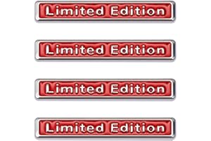 BIVBWQU 4 Pezzi 3D Auto Edizione Limitata Logo Argento Metallo Auto Sticker Emblema Distintivo Auto per Auto Moto Moto Bike Skate Finestra Porta per computer portatile regalo di sintonia