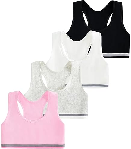 Lot De 2 Brassières Soutien-Gorge Sport Fille En Coton - Confort Sans Armatures 8-14 Ans - THXFUNAREA