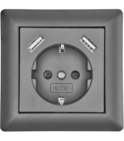 Kopp Adattatore Elettrico Con 2 Porte USB 2.1A – 473103017, Bianco, Presa Con Spine Per Estrazione Facile