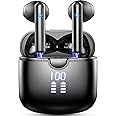 Wireless Earbuds, Bluetooth 5.4 Headphones with 4 ENC Noise Cancelling Microphone, Ear buds with HiFi Stereo Deep Bass, Bluetooth Earphones 40H Playtime LED Display, IP7 Waterproof, Deep Black