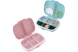 WLLHYF Podróżny organizer na pigułki, 8 przegródek, pudełko na pigułki, 7 dni, odporny na wilgoć, przenośny, mały tygodniowy, organizer na leki, pudełko na tabletki do użytku na świeżym powietrzu,