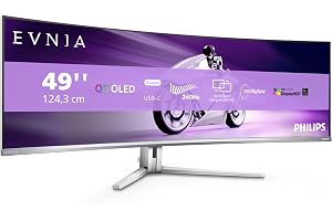 49M2C8900AM 49 tum DQHD-skärm böjd, 240 Hz, QD-OLED-panel, 0,03 ms GtG, HDR400 TrueBlack, FreeSync Prem. Pro, G-Sync