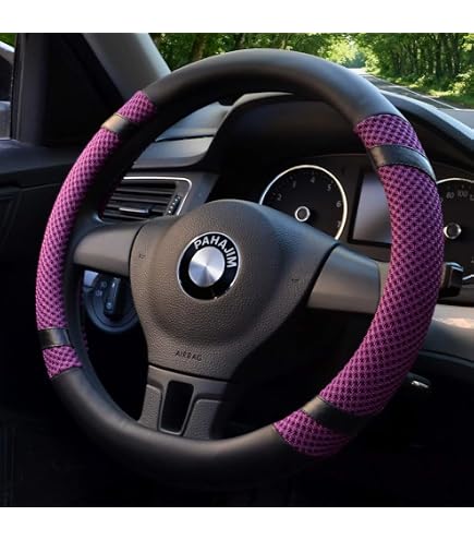 Funda Para Volante Con Purpurina Rosa - Suave De Felpa, Antideslizante, Universal 36-38 Cm, Fácil De Colocar