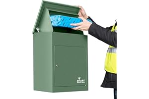 SMART PARCEL BOX Boite aux Lettres Colis, Fixation Murale, Individuelle, Acier galvanisé, 3 clés, Vert, 44 x 35 x 58 cm