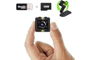 Bextgoo Spy Camera, No WiFi Required, 1080P FHD Hidden Camera, with 32GB Memory Card, Mini Camera, Small Nanny Cam, Security Camera with Motion Detection, Loop Recording, Rotation Bracket