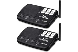 Wireless Intercom System Hosmart 1/2 Mile Long Range 7-Channel Security Wireless Intercom System for Home or Office[2 Stations Black]