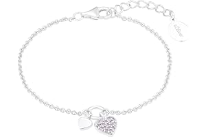 s.Oliver Armband 925 Sterling Silber Mädchen Kinder Armschmuck, mit Zirkonia synth., Herz, Kommt in Schmuck Geschenk Box