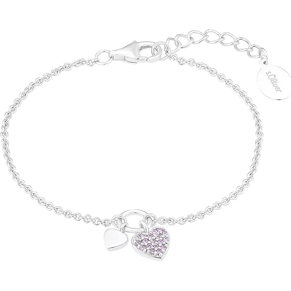 s.Oliver Bracciale in argento sterling 925/acciaio inossidabile per donna, bracciale, motivo, fornito in confezione regalo per gioielli