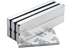 Yizhet 6 Pezzi Magneti al Neodimio Extra Forti 60x10x5 mm Potente Magnete Rettangolare Adesivi per Lavagna Magnetica Armadio da Cucina