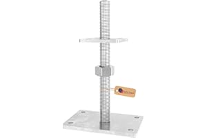 GeZu Impex Supporto per Pali Regolabile 100 x 100 mm Zincato Caldo Ancoraggio per Pali Regolabile in Altezza Supporto per Recinzione con Base Elevata