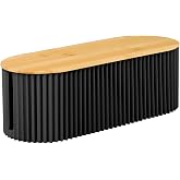 Voency Cable tidy box,Cables management box with Bamboo Lid Cables Organised Box for Storage Organising Management Desk TV Co