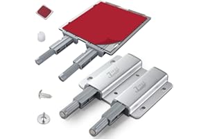 Jiayi Lot de 2 Push to Open Aimant Poussoir Porte Placard Double Poussoir de Porte Loquets Magnetique pour Meuble Armoire Tiroir Touche Latche Fermeture Push Pull Systeme en Aluminium