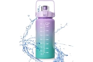 Firschoie Butelka na napoje o pojemności 2l, ze skalą, nie zawiera BPA, szczelna(fioletowy)