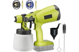 GGIKING Cordless Paint Sprayer for Ryobi P108 18V One plus Battery (No battery) Fence Paint Sprayer for Fencing and Decking, Handheld Paint Gun Sprayers for Home DIY Painting 3 Spray Patterns & 1000ml Tank