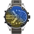 Diesel Watch for Men Mr. Daddy 2.0, Multifunction Movement, Stainless Steel Case with a Leather Strap - Outer Box May Vary