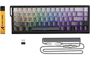 ‎ATTACK SHARK ATTACK SHARK X68PRO HE Klawiatura Gamingowa z Szybkim Wyzwalaniem, 0.01mm Dokładność RT, 8000Hz, Regulowana Aktywacja, Snap Tap, Magnetyczny Przełącznik, C01 Spiralkowy Kabel - Czarna Gradientowa