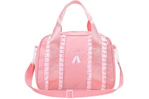 liuxi - Borsa a tracolla per danza classica, da ragazza, in lattice, per bambini, Rosa, taglia unica