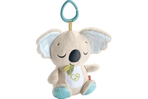 Fisher-Price Baby Toy On-the-Go Koala Soother, Plush Portable Sound Machine with White Noise & Music for Newborns Ages 0+ Months, JBD65
