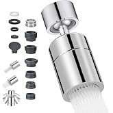 Kitchen Tap Aerator 360&deg; Rotatable, Adjustable 2 Modes Water Outlet, with 5 Adapters 20/22/24 mm, Anti Splash Device Tap with