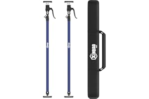 XINQIAO Third Hand Tool Support System, Premium Steel Support Rod with 154 LBS Capacity for Cabinet Jack, Drywall Jack& Cargo Bars, 49.2 IN to 114.2 IN Long, Blue, 2 PC