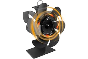 FFyan Ventilador De Estufa De Leña, Ventilador De Chimenea De 6 Piezas, Sin Uso De Electricidad, Funcionamiento Silencioso, Ecológico, Por Calor