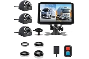VSYSTO 7.0'' Truck Camera system 4CH reversing camera kit Van Dash Cam, Front & Sides & Rear 1080P Recording Camera, with GPS Infrared Night Vision Lens,Backup Camera