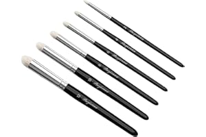 Zyluniy Drybrush Pennelli Miniature - 6 Dry Brush Set Pennelli Pittura di Miniature Modello,Capelli di Capra Naturali, Pennelli Modellismo per Acrilico, Acquarello, Warhammer 40k, Dettagli, Miniatura