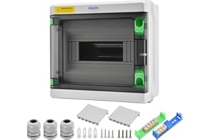 Mollom 9 Vie Scatola di Distribuzione Elettrica Serie HA con Barre di Distribuzione e Riel DIN per Interruttore Automatico Miniatura (MCB), Impermeabile IP66