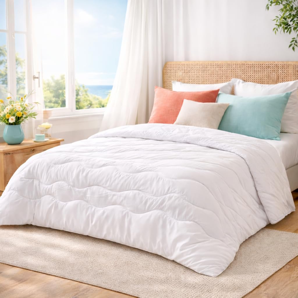SOHYGGE Edredon Cama 150 – Ligero 150 gsm, Transpirable y Suave, Relleno Nórdico de Verano para Noches Calurosas (Cama 150/160-220 x 240 cm)