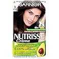 Garnier Nutrisse Permanent Hair Dye, Natural-looking, hair colour result, For All Hair Types, 3 Darkest Brown