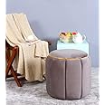 Shadowkart Pouffes Sitting Stool for Living Room Mudda Puffy Wooden Ottoman Stools Poof Footstool Dressing Table Pouf for Office Home Decor, 18x18x17 Inch, Grey