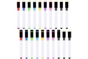 ‎MEETORY Meetory 20 Stück Whiteboard Marker Magnetisch, 3 in 1 Folienstift Trocken Abwischbare Stifte Folienstift mit Radierer, Magnettafel Stift für Schule Zuhause und Spiel (11.3 x 1 cm)