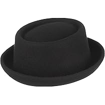 Pork Pie Filzhut Für Damen & Herren - Faltbarer Trilby Mit Feder - 100% Wolle Handgefertigt
