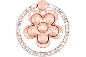 Fycyko Anillo de soporte para teléfono móvil ajustable a 360° – Universal de flores, anillo de teléfono compatible con iPhone, iPad, Samsung, smartphone y funda para teléfono – oro rosa