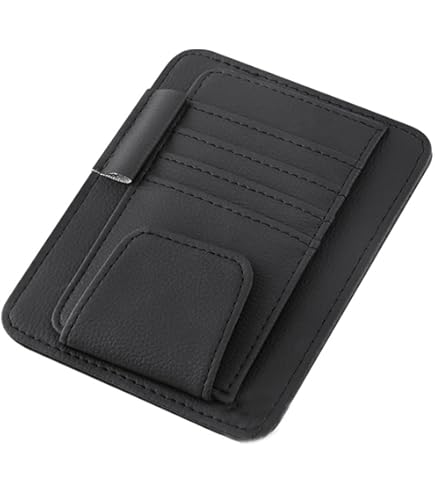 Portaocchiali Auto In Pelle PU - Organizzatore Per Visiera Parasole, Con Scomparti Per Carte E Penne - Foto 10