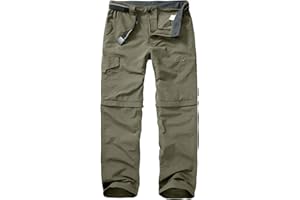 mosingle Walking Hiking Trousers Mens, Safari Zip Off Lightweight Quick Dry Convertible Travel Fishing Cargo Breathable Outdoor Pants